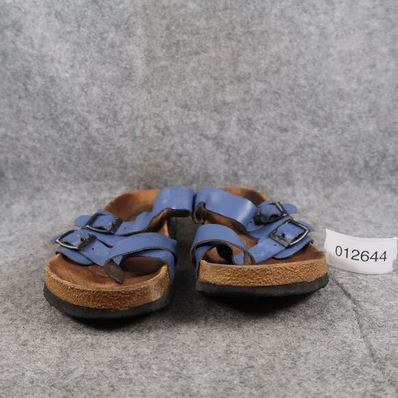 Moosefield Shoes Womens 38 Sandals Slip On Toe Loop Buckle Straps Flat Casual - Picture 2 of 11